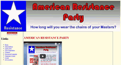 Desktop Screenshot of americanresistanceparty.org